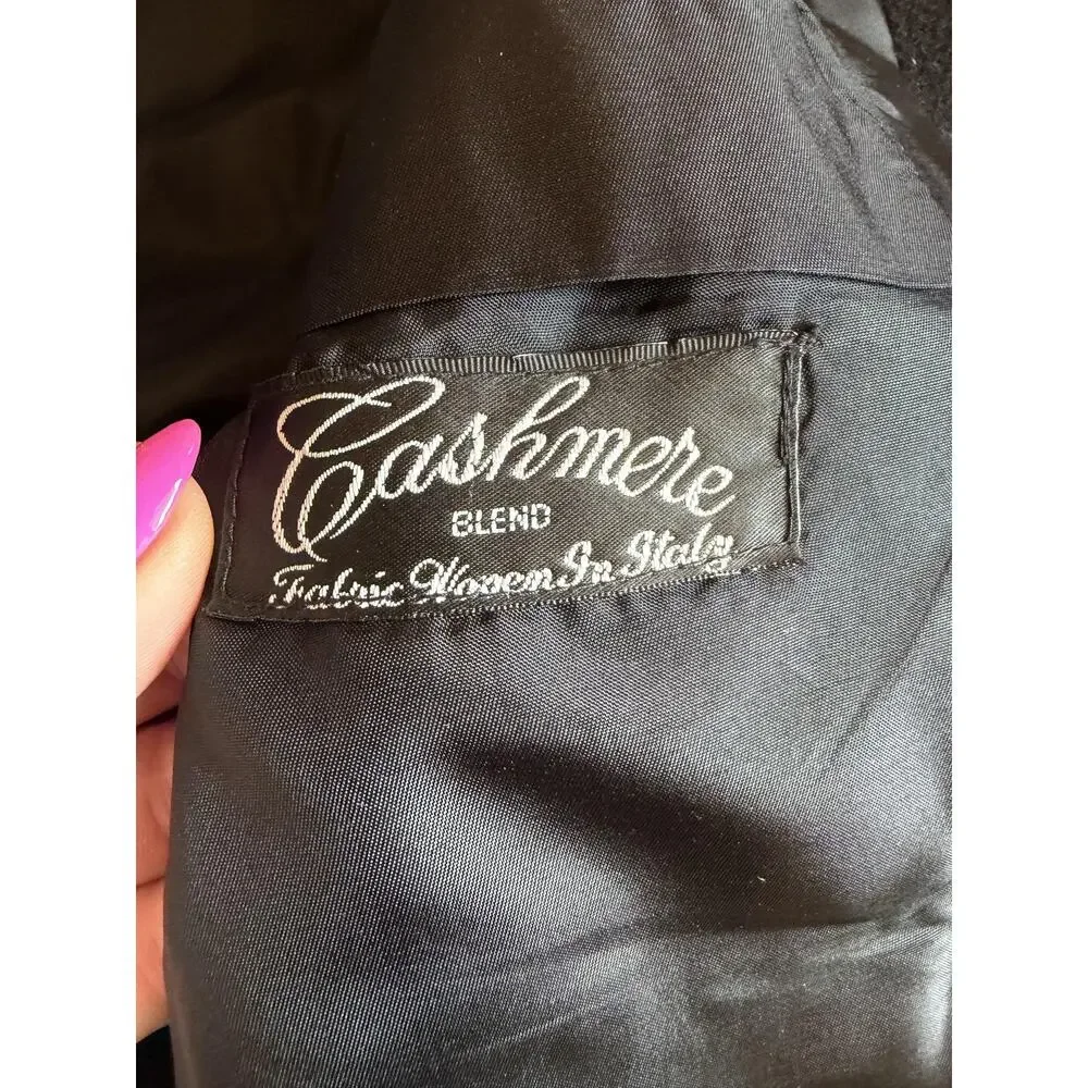 Kasper Womens Long Cashmere Overcoat M Black - Picture 4 of 11
